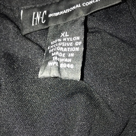 INC International Concepts size XL black semi sheer lace top lined 3/4 sleeve - Picture 4 of 11